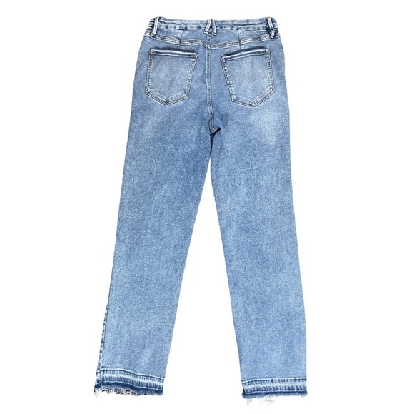 Good American Classic Slim Straight Mid Rise Blue Jean Released Hem Size 14/32 - Picture 4 of 13